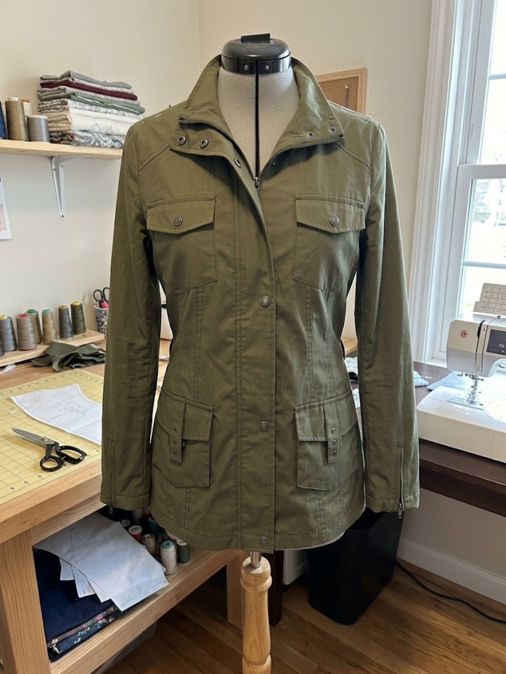 Merona Olive Green Utility Jacket with Front Pockets